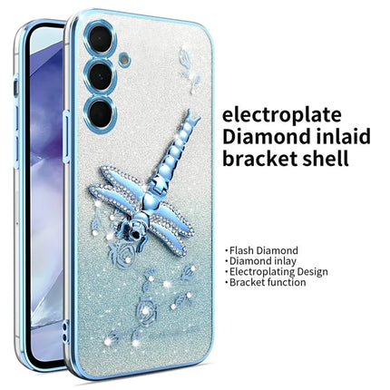 KADEM For Samsung Galaxy A55 5G Case Dragonfly Kickstand TPU Flowers Glitter Phone Cover