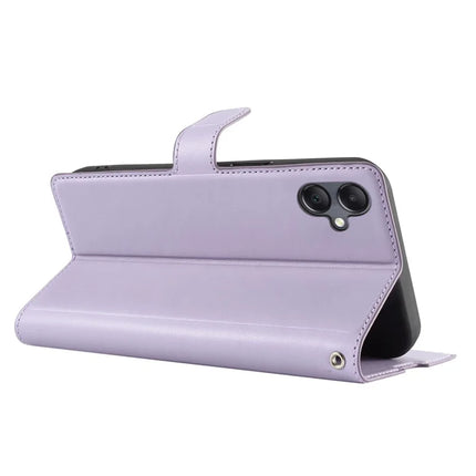 For Samsung Galaxy A05 4G Case Dots Imprinted PU Leather Flip Phone Cover with Card Slot, Strap