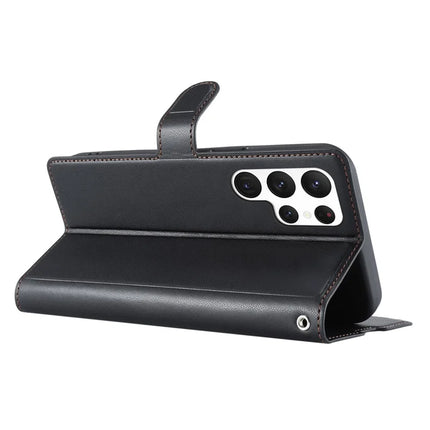 For Samsung Galaxy S23 Ultra Case Dots Imprinted PU Leather Flip Phone Cover with Card Slot, Strap