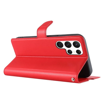 For Samsung Galaxy S23 Ultra Case Dots Imprinted PU Leather Flip Phone Cover with Card Slot, Strap