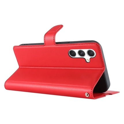 For Samsung Galaxy S23 FE Case Dots Imprinted PU Leather Flip Phone Cover with Card Slot, Strap