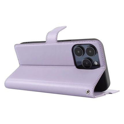 For iPhone 16 Pro Max Case Dots Imprinted PU Leather Flip Phone Cover with Card Slot, Strap