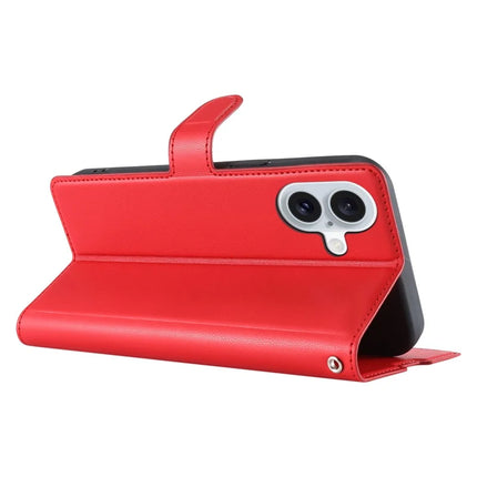 For iPhone 16 Plus Case Dots Imprinted PU Leather Flip Phone Cover with Card Slot, Strap
