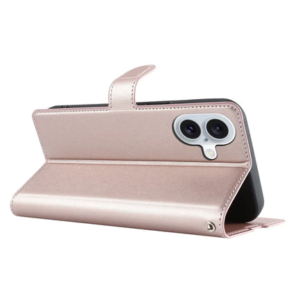 For iPhone 16 Plus Case Dots Imprinted PU Leather Flip Phone Cover with Card Slot, Strap