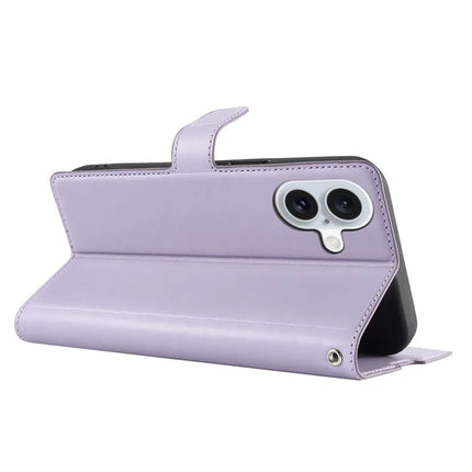 For iPhone 16 Plus Case Dots Imprinted PU Leather Flip Phone Cover with Card Slot, Strap