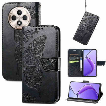 For Oppo F27 5G Case PU Leather Wallet Phone Cover Butterfly Pattern