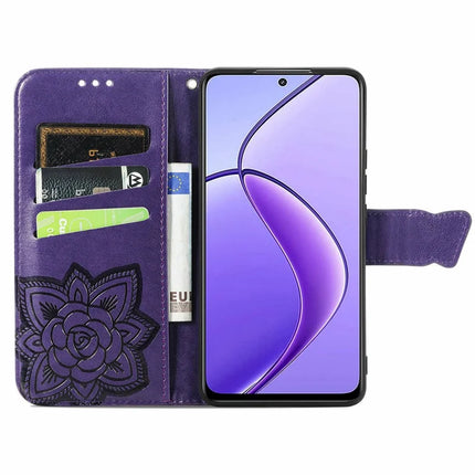 For Oppo F27 5G Case PU Leather Wallet Phone Cover Butterfly Pattern