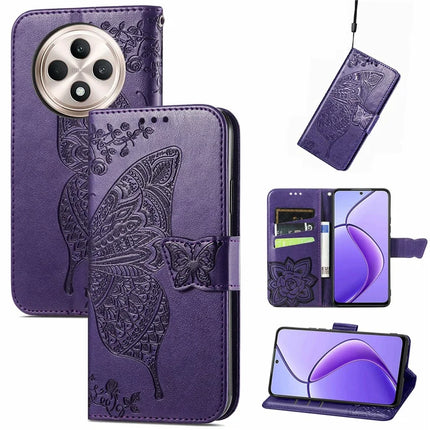 For Oppo F27 5G Case PU Leather Wallet Phone Cover Butterfly Pattern
