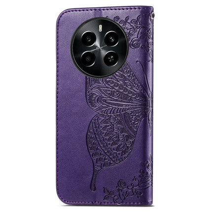 For Realme 13+ 5G (Global) / 13 Pro 5G (China) Case PU Leather Wallet Phone Cover Butterfly Pattern