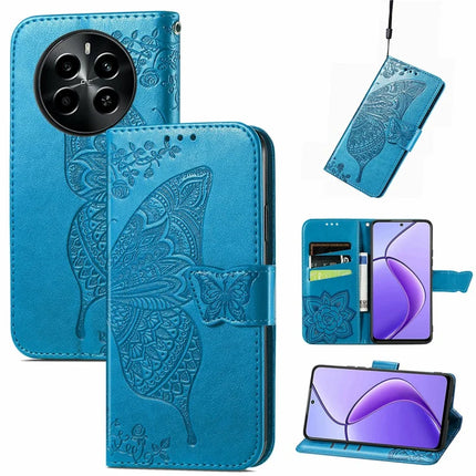 For Realme 13+ 5G (Global) / 13 Pro 5G (China) Case PU Leather Wallet Phone Cover Butterfly Pattern