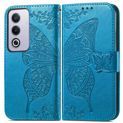 For Oppo A80 5G Case PU Leather Wallet Phone Cover Butterfly Pattern - Blue