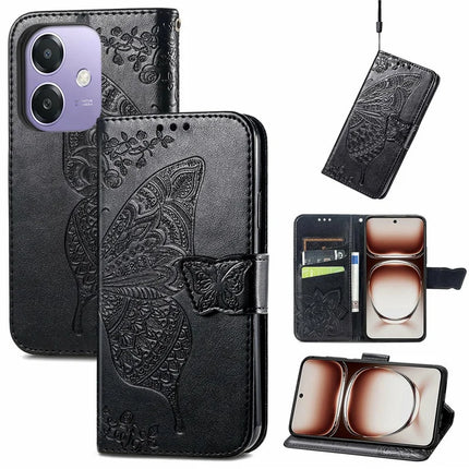 For Oppo A3x 5G Case PU Leather Wallet Phone Cover Butterfly Pattern