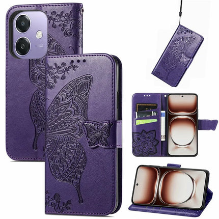 For Oppo A3x 5G Case PU Leather Wallet Phone Cover Butterfly Pattern