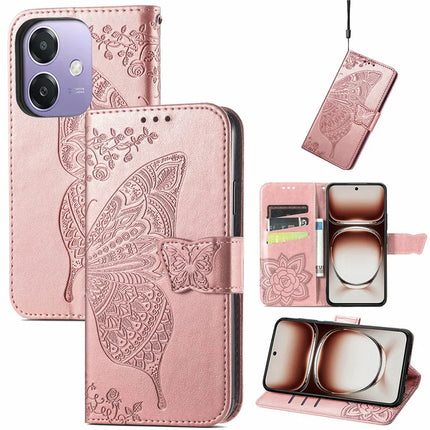For Oppo A3x 5G Case PU Leather Wallet Phone Cover Butterfly Pattern