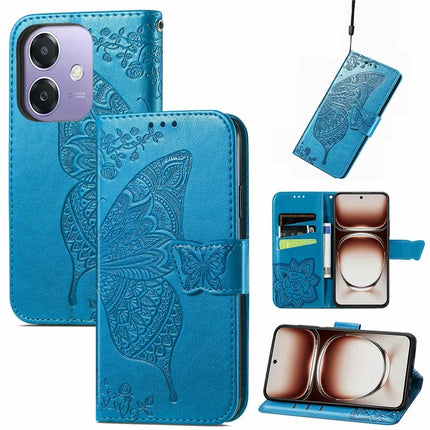 For Oppo A3x 5G Case PU Leather Wallet Phone Cover Butterfly Pattern
