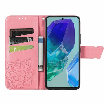 For Motorola Moto G55 5G Case PU Leather Wallet Phone Cover Butterfly Pattern