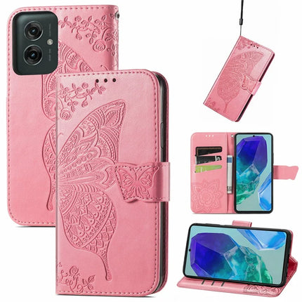 For Motorola Moto G55 5G Case PU Leather Wallet Phone Cover Butterfly Pattern