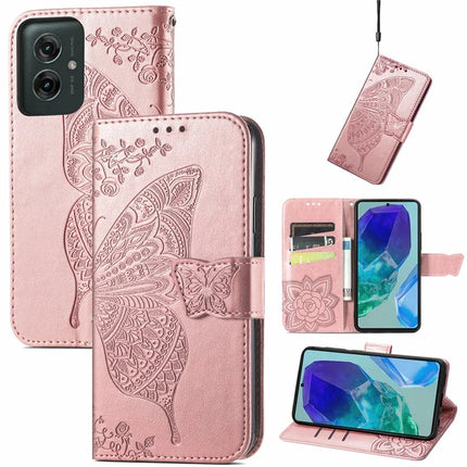 For Motorola Moto G55 5G Case PU Leather Wallet Phone Cover Butterfly Pattern
