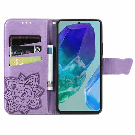 For Motorola Moto G55 5G Case PU Leather Wallet Phone Cover Butterfly Pattern