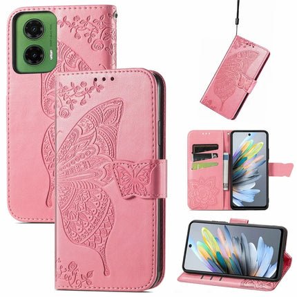 For Motorola Moto G35 5G Case PU Leather Wallet Phone Cover Butterfly Pattern