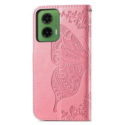 For Motorola Moto G35 5G Case PU Leather Wallet Phone Cover Butterfly Pattern
