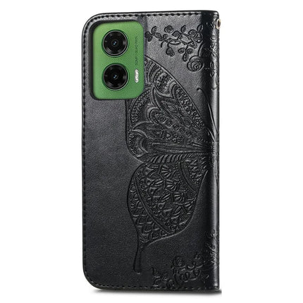 For Motorola Moto G35 5G Case PU Leather Wallet Phone Cover Butterfly Pattern