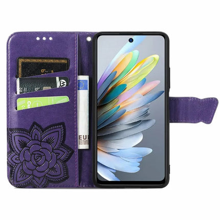 For Motorola Moto G35 5G Case PU Leather Wallet Phone Cover Butterfly Pattern