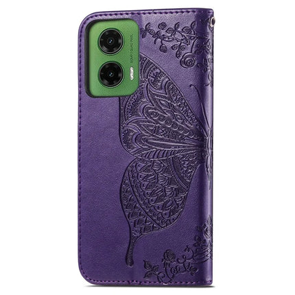 For Motorola Moto G35 5G Case PU Leather Wallet Phone Cover Butterfly Pattern