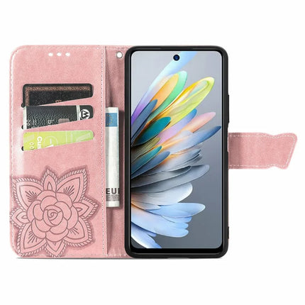 For Motorola Moto G35 5G Case PU Leather Wallet Phone Cover Butterfly Pattern