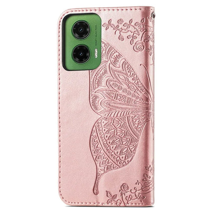 For Motorola Moto G35 5G Case PU Leather Wallet Phone Cover Butterfly Pattern