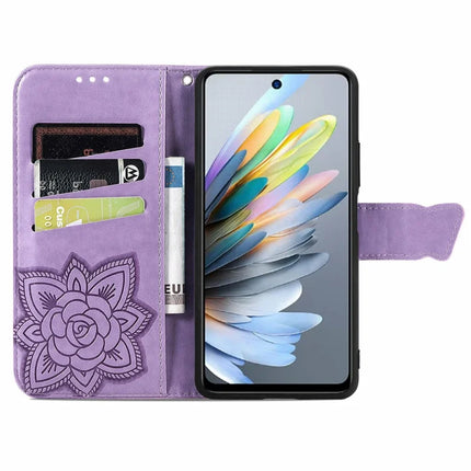 For Motorola Moto G35 5G Case PU Leather Wallet Phone Cover Butterfly Pattern