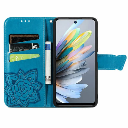 For Motorola Moto G35 5G Case PU Leather Wallet Phone Cover Butterfly Pattern