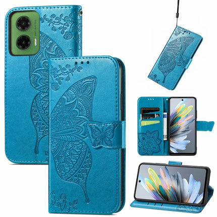 For Motorola Moto G35 5G Case PU Leather Wallet Phone Cover Butterfly Pattern