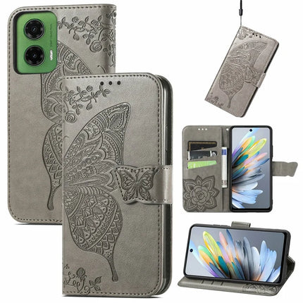 For Motorola Moto G35 5G Case PU Leather Wallet Phone Cover Butterfly Pattern