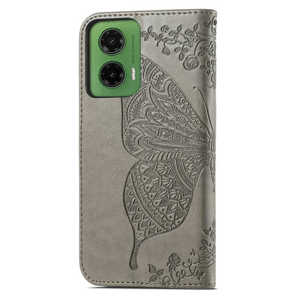 For Motorola Moto G35 5G Case PU Leather Wallet Phone Cover Butterfly Pattern