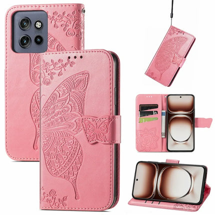For Motorola Edge 50 Neo 5G / Moto S50 5G / Thinkphone 25 5G Case PU Leather Wallet Phone Cover Butterfly Pattern