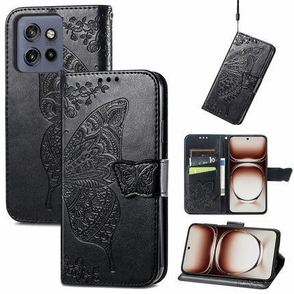 For Motorola Edge 50 Neo 5G / Moto S50 5G / Thinkphone 25 5G Case PU Leather Wallet Phone Cover Butterfly Pattern