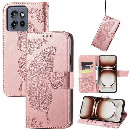 For Motorola Edge 50 Neo 5G / Moto S50 5G / Thinkphone 25 5G Case PU Leather Wallet Phone Cover Butterfly Pattern
