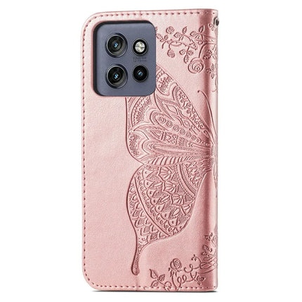 For Motorola Edge 50 Neo 5G / Moto S50 5G / Thinkphone 25 5G Case PU Leather Wallet Phone Cover Butterfly Pattern
