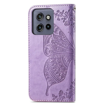 For Motorola Edge 50 Neo 5G / Moto S50 5G / Thinkphone 25 5G Case PU Leather Wallet Phone Cover Butterfly Pattern
