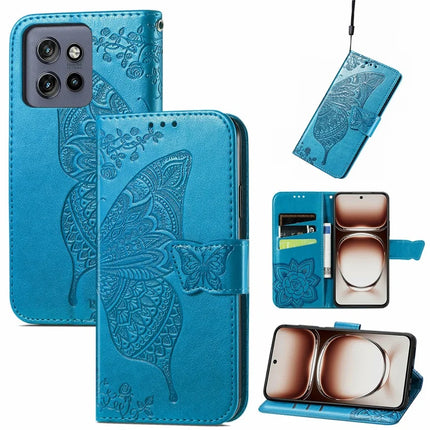 For Motorola Edge 50 Neo 5G / Moto S50 5G / Thinkphone 25 5G Case PU Leather Wallet Phone Cover Butterfly Pattern