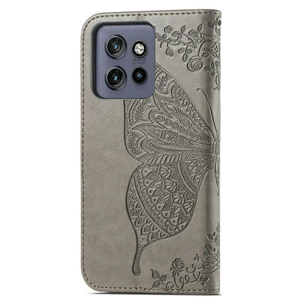 For Motorola Edge 50 Neo 5G / Moto S50 5G / Thinkphone 25 5G Case PU Leather Wallet Phone Cover Butterfly Pattern