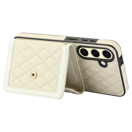 For Samsung Galaxy S23 FE Case Card Holders RFID Blocking PU Leather+TPU Phone Cover with Shoulder Strap