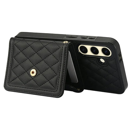 For Samsung Galaxy S23 FE Case Card Holders RFID Blocking PU Leather+TPU Phone Cover with Shoulder Strap