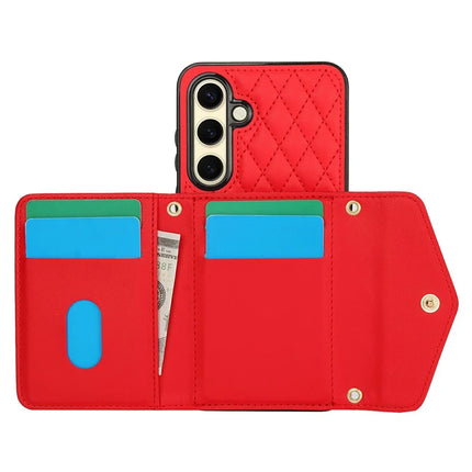 For Samsung Galaxy S23 FE Case Card Holders RFID Blocking PU Leather+TPU Phone Cover with Shoulder Strap