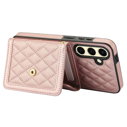 For Samsung Galaxy S23 FE Case Card Holders RFID Blocking PU Leather+TPU Phone Cover with Shoulder Strap