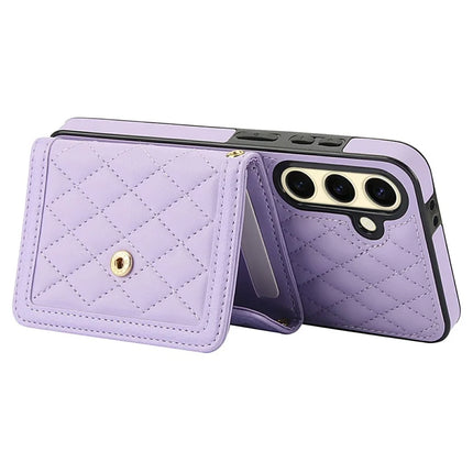 For Samsung Galaxy S23 FE Case Card Holders RFID Blocking PU Leather+TPU Phone Cover with Shoulder Strap