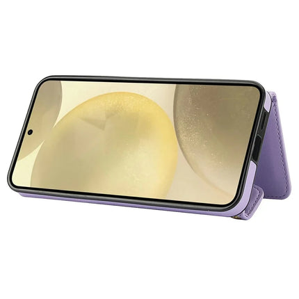 For Samsung Galaxy S23 FE Case Card Holders RFID Blocking PU Leather+TPU Phone Cover with Shoulder Strap