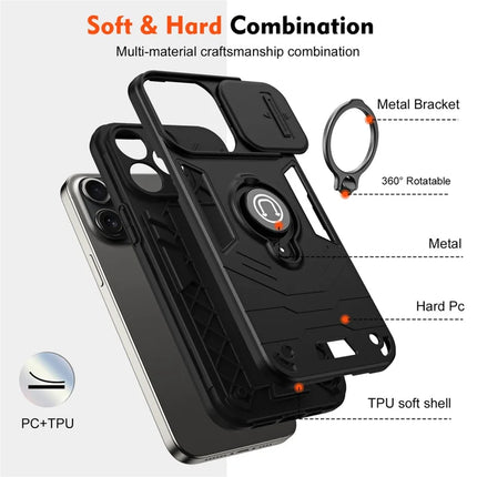 For iPhone 16 Pro Max Case Slide Camshield Kickstand PC+TPU Phone Cover