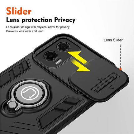 For Motorola Moto G35 5G Case Slide Camshield Kickstand PC+TPU Phone Cover